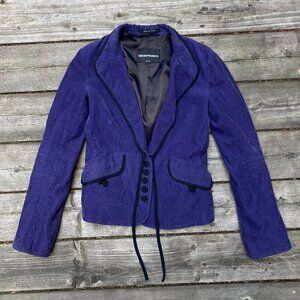 Vintage Giorgio Armani Corudroy Velvet Designer Jacket Purple Size 36